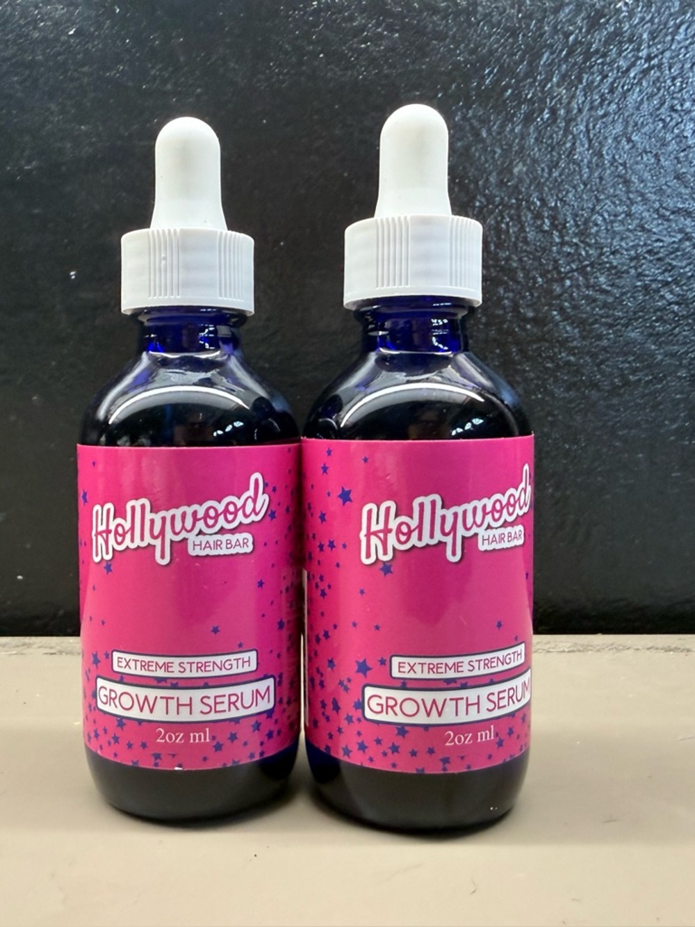 New Lot Of 2 Bottles Hollywood Hair Bar Growth Serum Regrowth Oil 2oz ml Each